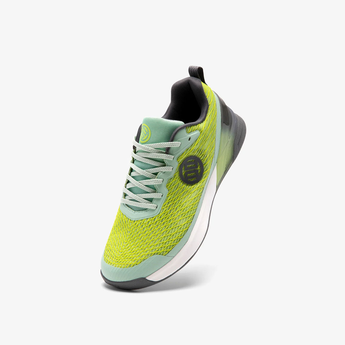 Green and light blue sneaker shoes for athletes