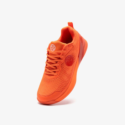 Orange athletic shoes for athletes